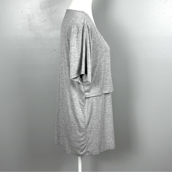 Smallshow modal spandex blend scoop neck heather gray nursing top, size XL. - Picture 4 of 8